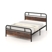 Twin/Full/Queen Size Bed Frame with Industrial Headboard-Queen Size-Simple Bed Frame-DECOROLALA