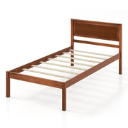 Twin/Full/Queen Size Bed Frame with Wooden Headboard and Slat Support-Twin Size-Simple Bed Frame-DECOROLALA