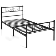 Twin/Full/Queen Size Metal Bed Frame with Headboard and Footboard-Twin Size-Simple Bed Frame-DECOROLALA