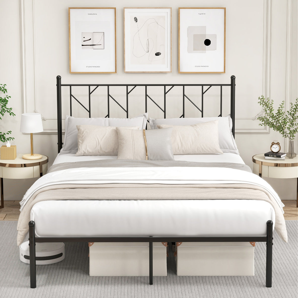 Twin/Full/Queen Size Platform Bed Frame with Sturdy Metal Slat Support-Full Size-Simple Bed Frame-DECOROLALA