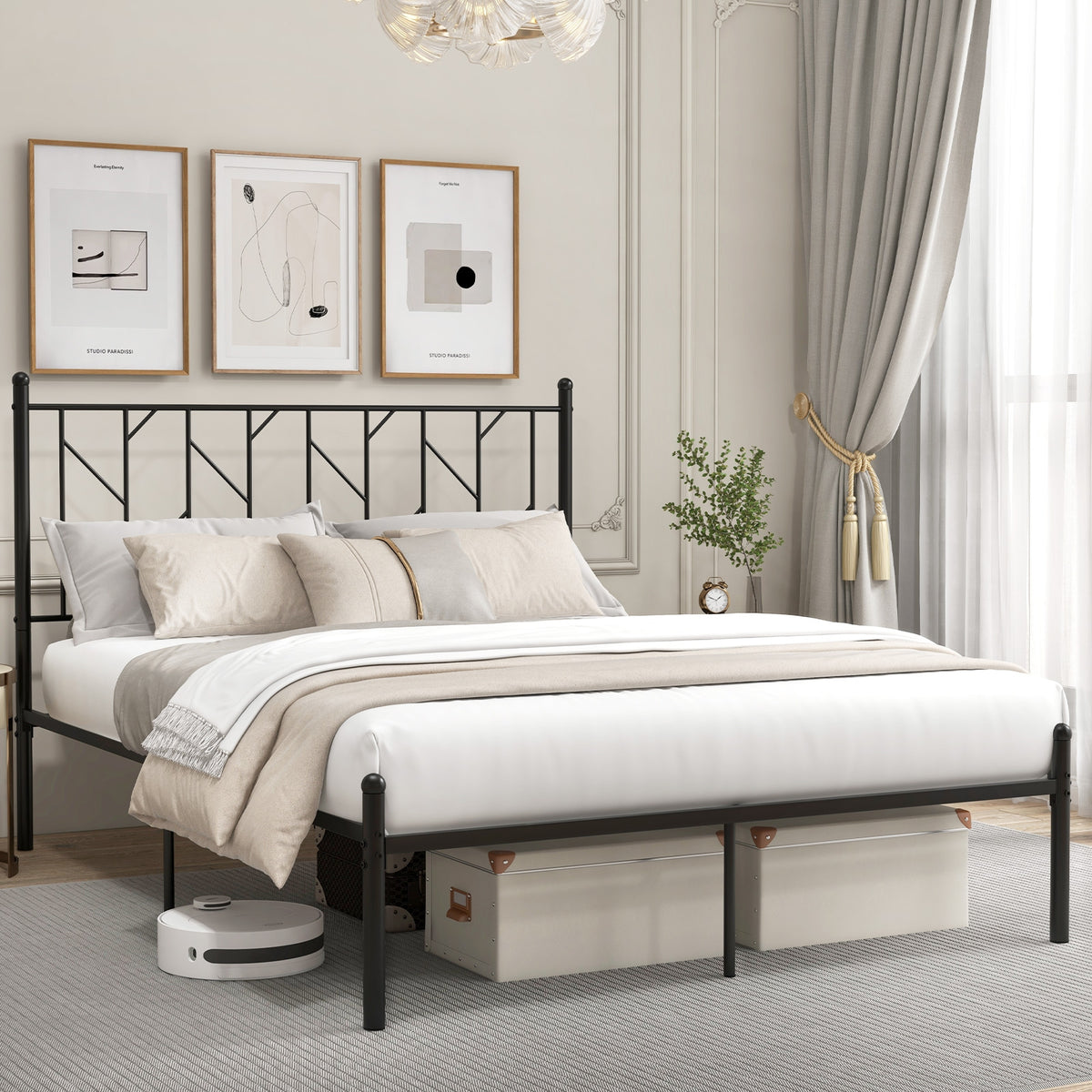 Twin/Full/Queen Size Platform Bed Frame with Sturdy Metal Slat Support-Queen Size-Simple Bed Frame-DECOROLALA