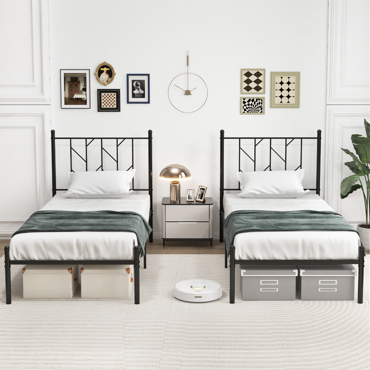 Twin/Full/Queen Size Platform Bed Frame with Sturdy Metal Slat Support-Twin Size-Simple Bed Frame-DECOROLALA