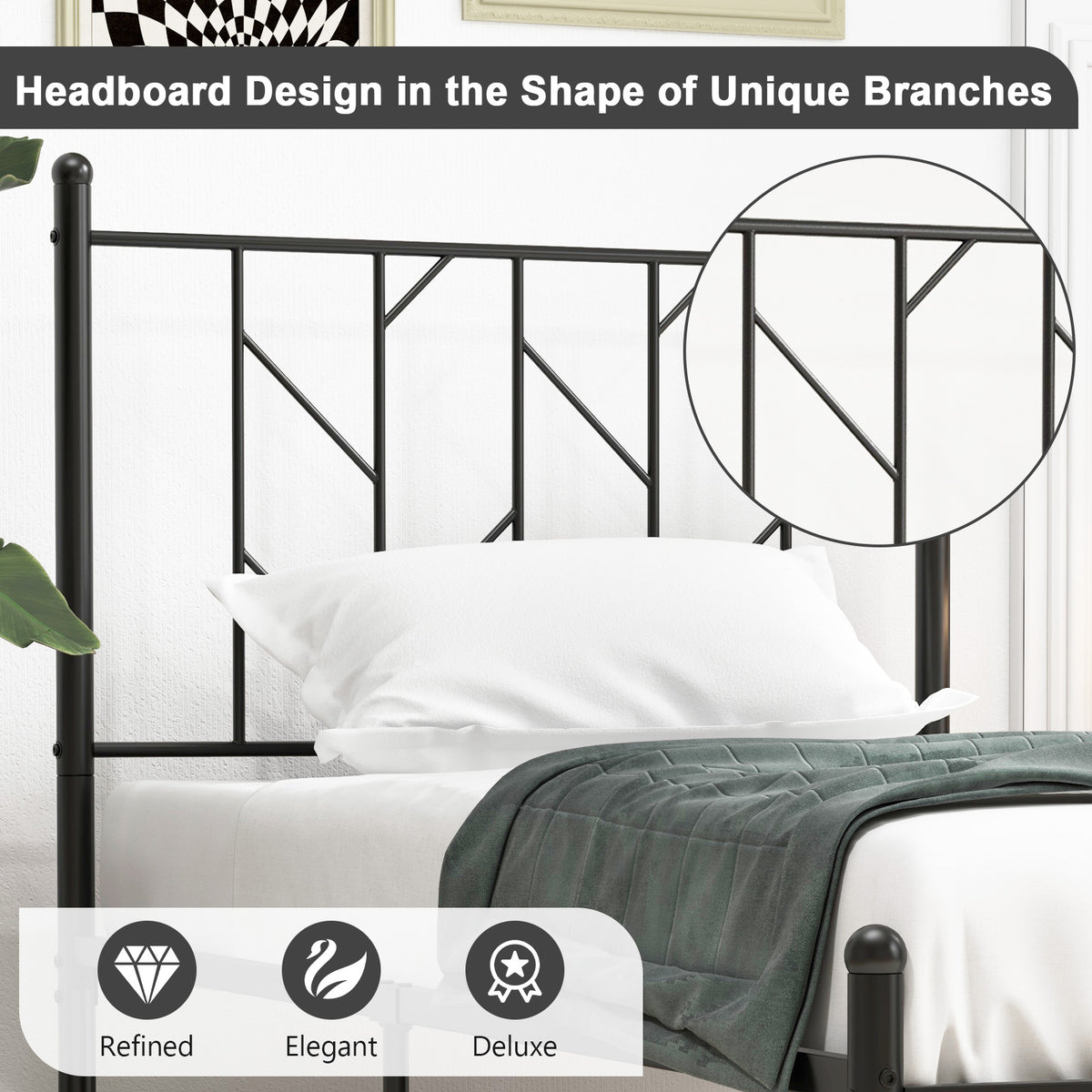 Twin/Full/Queen Size Platform Bed Frame with Sturdy Metal Slat Support-Twin Size-Simple Bed Frame-DECOROLALA