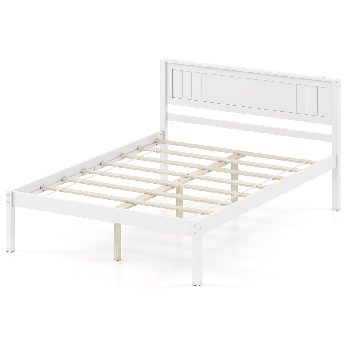 Twin/Full/Queen Size Sturdy Wooden Bed Frame with Headboard and Slat Support-Twin Size-Simple Bed Frame-DECOROLALA