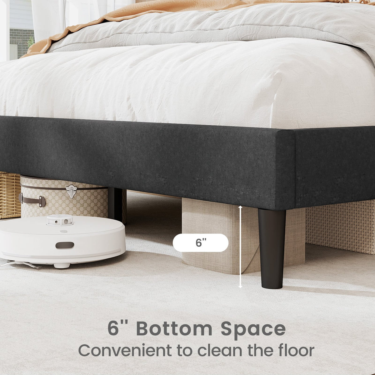 Twin/Full/Queen Size Upholstered Platform Bed Frame with High Headboard-Full Size-Simple Bed Frame-DECOROLALA