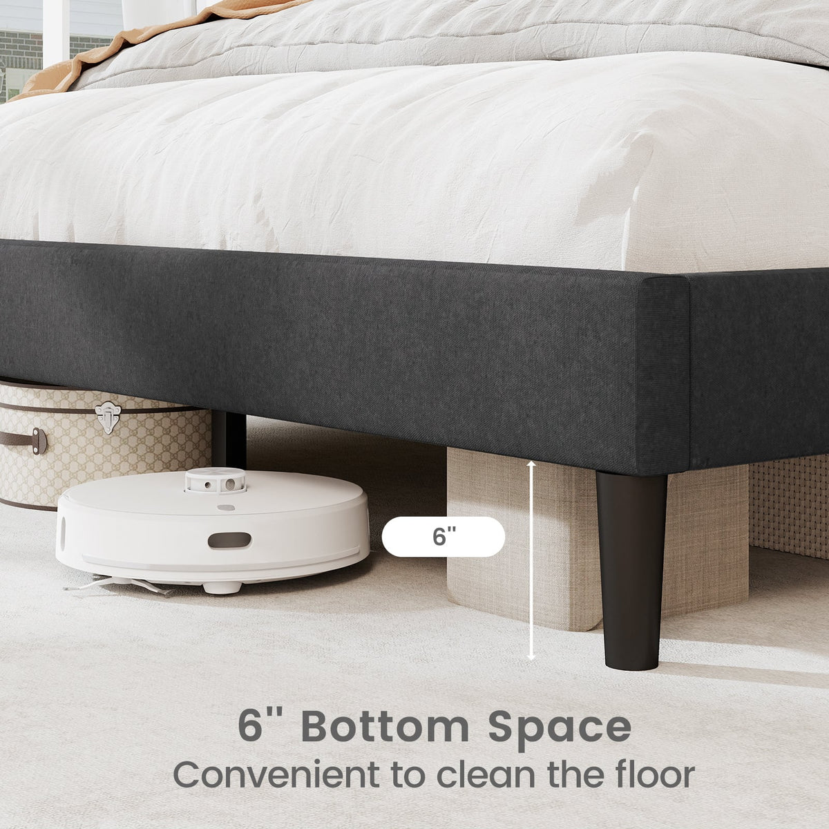 Twin/Full/Queen Size Upholstered Platform Bed Frame with High Headboard-Queen Size-Simple Bed Frame-DECOROLALA