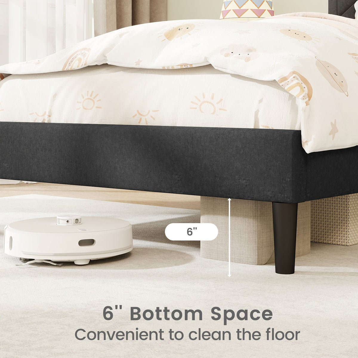 Twin/Full/Queen Size Upholstered Platform Bed Frame with High Headboard-Twin-Simple Bed Frame-DECOROLALA