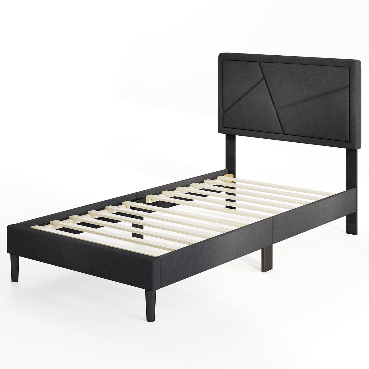 Twin/Full/Queen Size Upholstered Platform Bed Frame with High Headboard-Twin-Simple Bed Frame-DECOROLALA