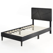 Twin/Full/Queen Size Upholstered Platform Bed Frame with High Headboard-Twin-Simple Bed Frame-DECOROLALA