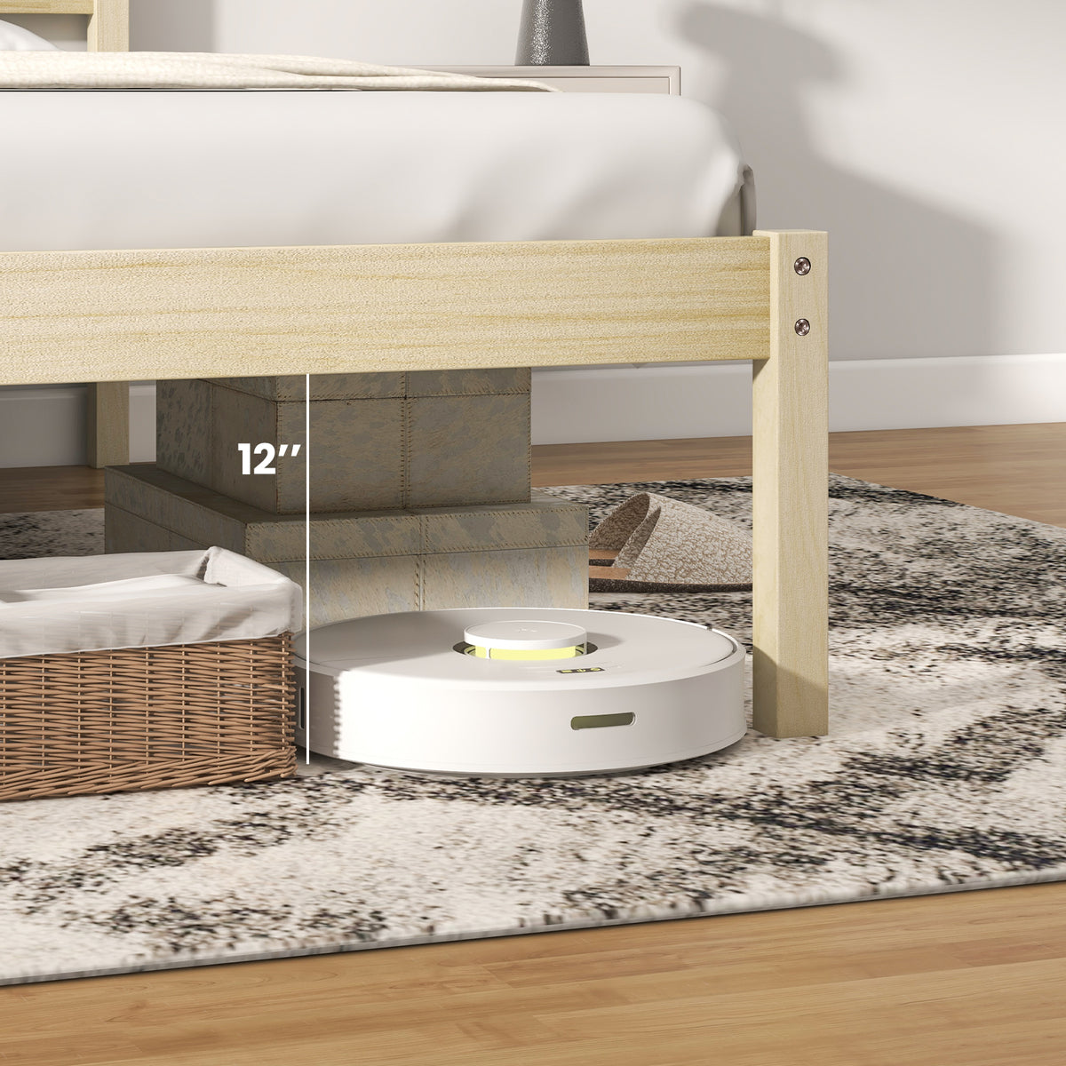 Twin/Full/Queen Size Wooden Bed Frame with Headboard and Slat Support-Full Size-Simple Bed Frame-DECOROLALA
