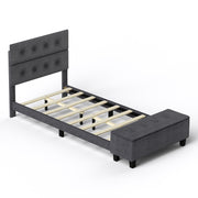 Twin/Full/Queen Upholstered Bed Frame with Ottoman Storage-Twin Size-Simple Bed Frame-DECOROLALA