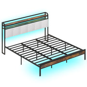 Twin/Full/Queen/King Size Bed Frame with LED Light and Charging Station-King Size-Simple Bed Frame-DECOROLALA
