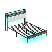Twin/Full/Queen/King Size Bed Frame with LED Light and Charging Station-Queen Size-Simple Bed Frame-DECOROLALA