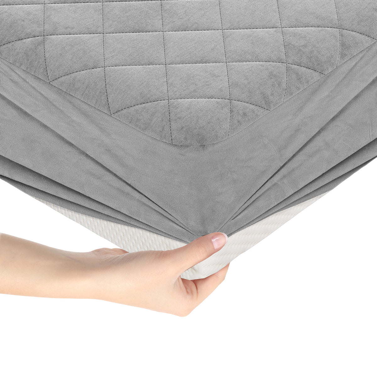 Twin/Queen/King Size Mattress Protector Luxury Super Soft Velvet Mattress Topper-Queen Size-Mattresses-DECOROLALA