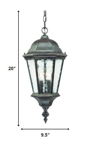 Two Light Antique Black Carousel Lantern Hanging Light-Outdoor Lighting-DECOROLALA