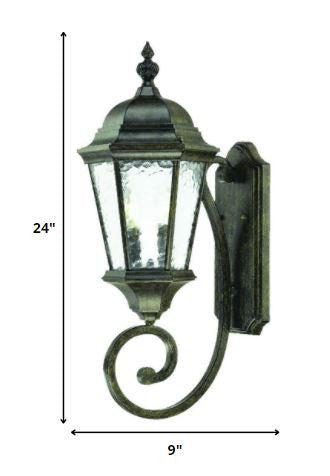 Two Light Antique Black Carousel Lantern Wall Light-Outdoor Lighting-DECOROLALA