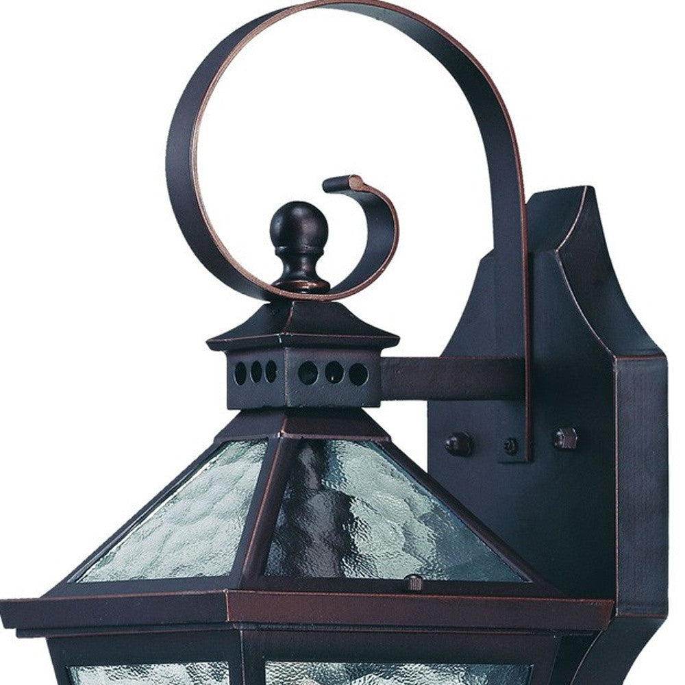 Two Light Antique Bronze Hammered Glass Wall Light-Outdoor Lighting-DECOROLALA