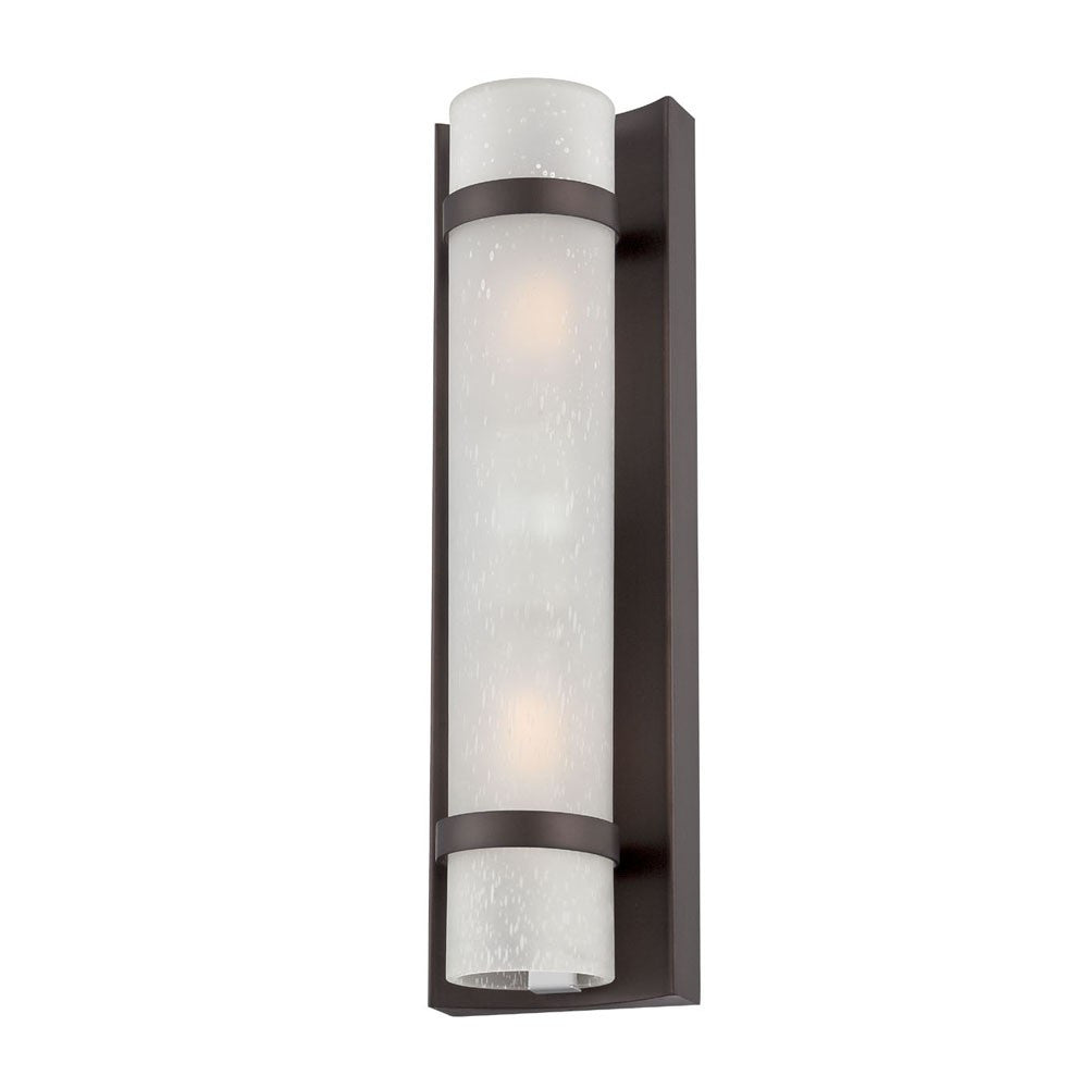 Two Light Bronze and White Glass Wall Sconce-Outdoor Lighting-DECOROLALA