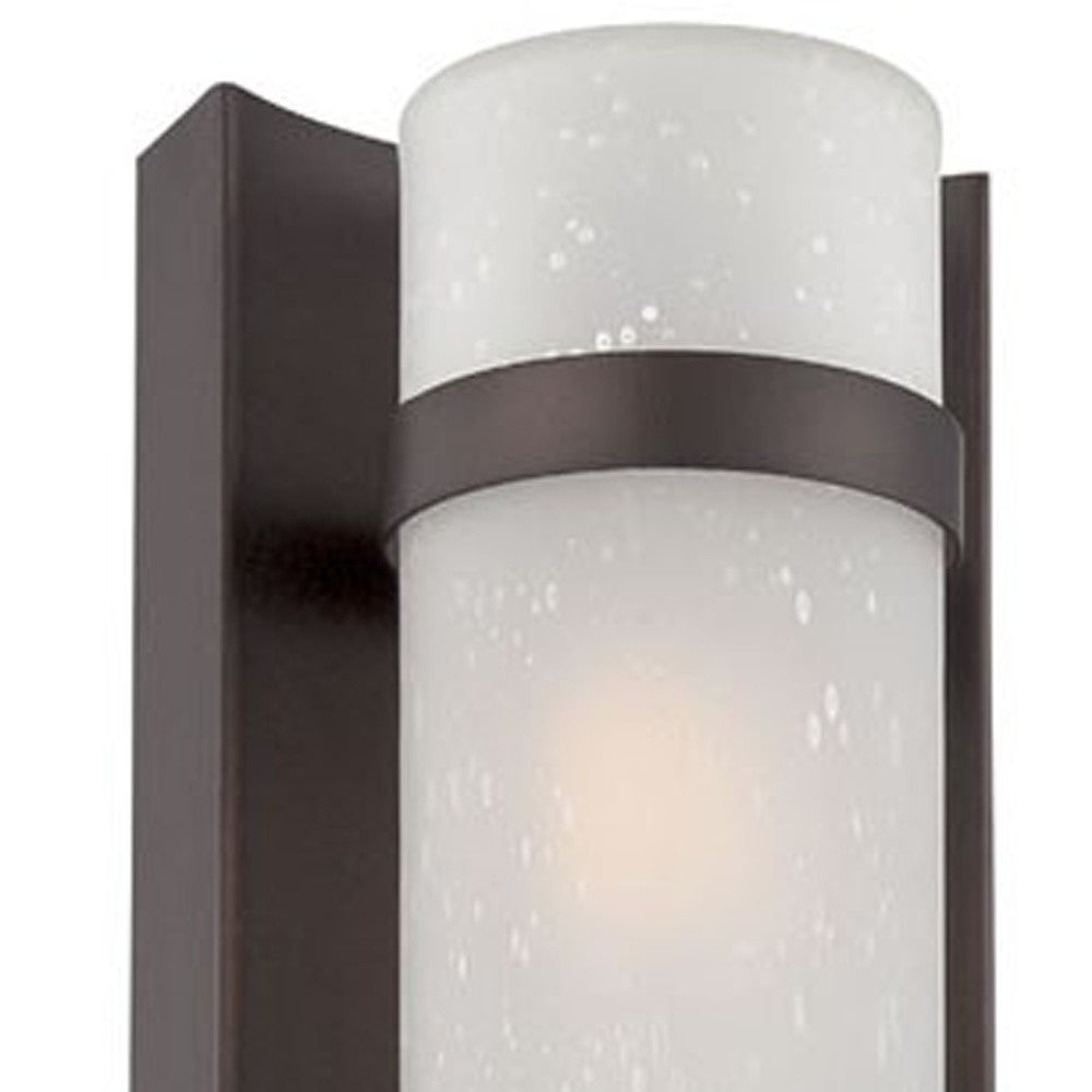 Two Light Bronze and White Glass Wall Sconce-Outdoor Lighting-DECOROLALA