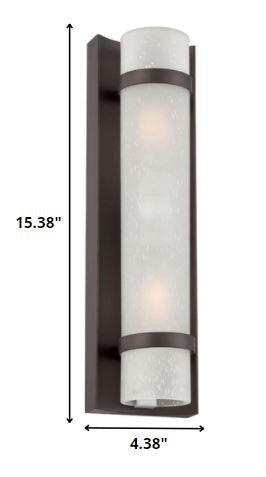 Two Light Bronze and White Glass Wall Sconce-Outdoor Lighting-DECOROLALA