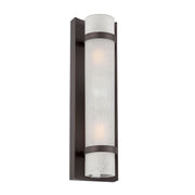 Two Light Bronze and White Glass Wall Sconce-Outdoor Lighting-DECOROLALA