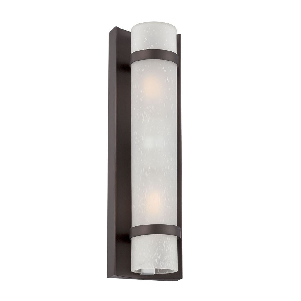 Two Light Bronze and White Glass Wall Sconce-Outdoor Lighting-DECOROLALA