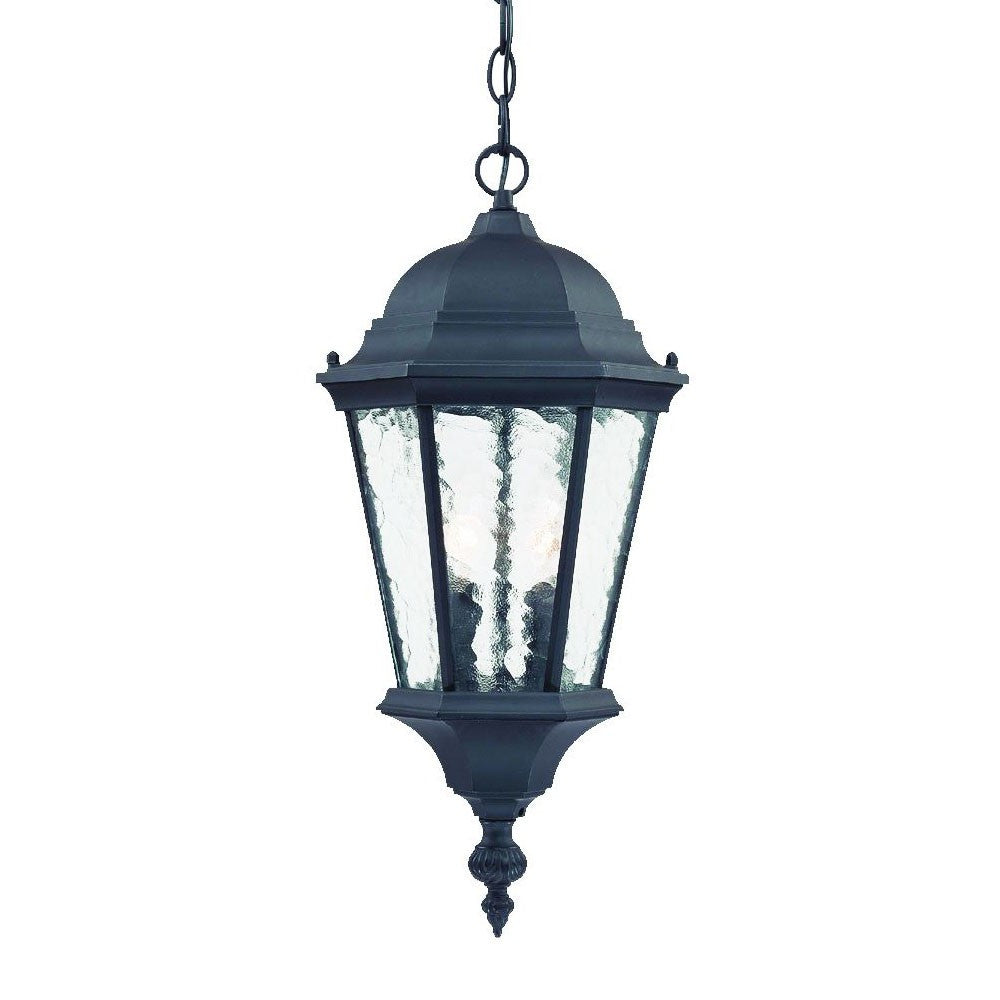 Two Light Matte Black Carousel Lantern Hanging Light-Outdoor Lighting-DECOROLALA