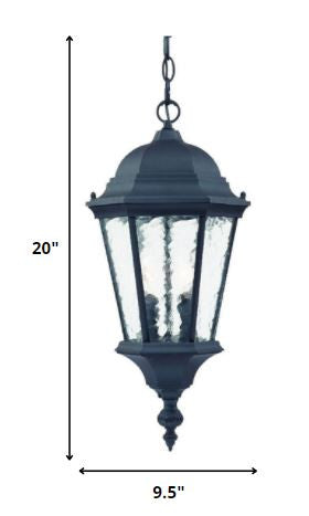 Two Light Matte Black Carousel Lantern Hanging Light-Outdoor Lighting-DECOROLALA