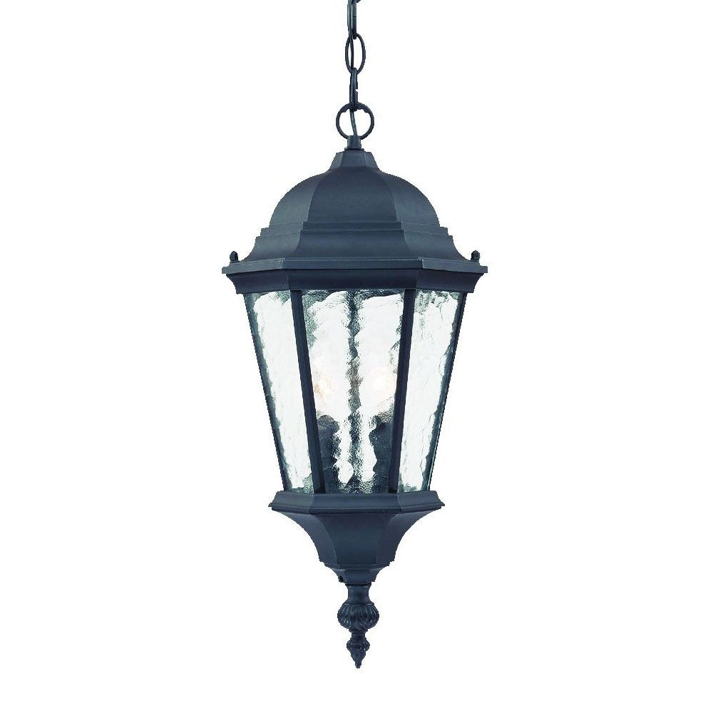Two Light Matte Black Carousel Lantern Hanging Light-Outdoor Lighting-DECOROLALA