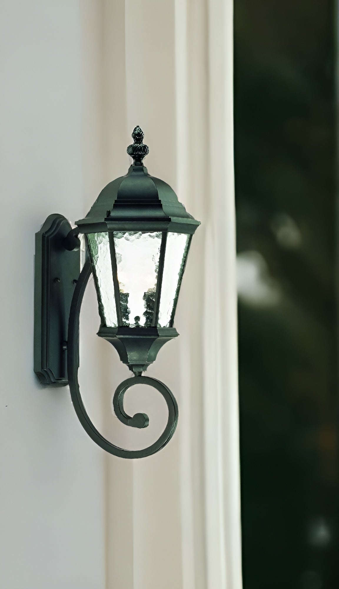 Two Light Matte Black Carousel Lantern Wall Light-Outdoor Lighting-DECOROLALA