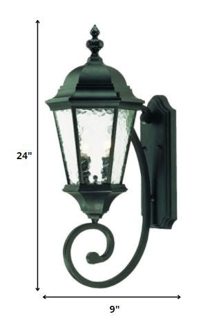 Two Light Matte Black Carousel Lantern Wall Light-Outdoor Lighting-DECOROLALA