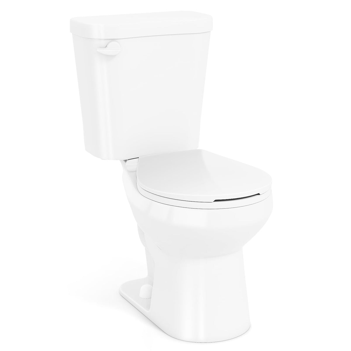 Two-Piece Round Toilet with 17.5 inch ADA Comfort Chair Height Seat-Toilet-DECOROLALA