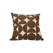 Two-Tone Tan Chic Patchwork Decoraive Pillow 18" x 18"-Decorative Cushions-DECOROLALA