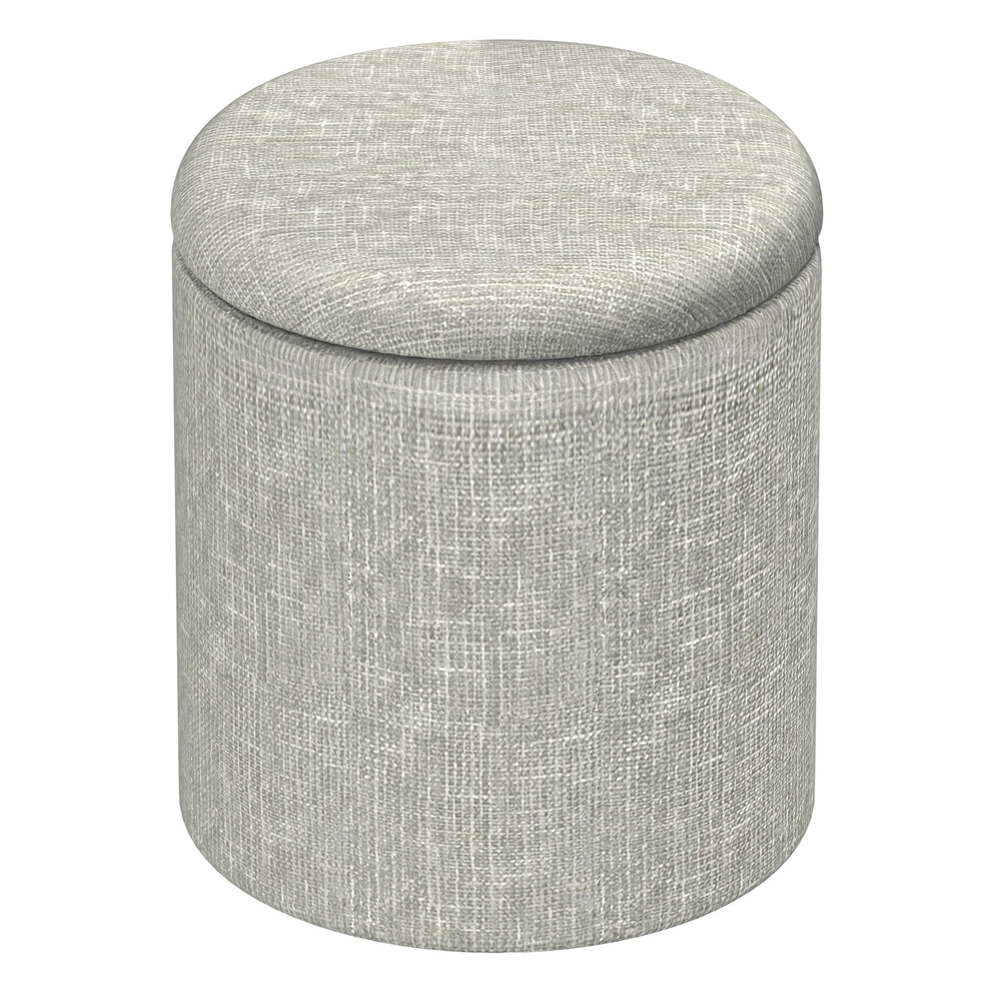 Twyla Round Storage Ottoman - Sage Chenille Fabric-DECOROLALA