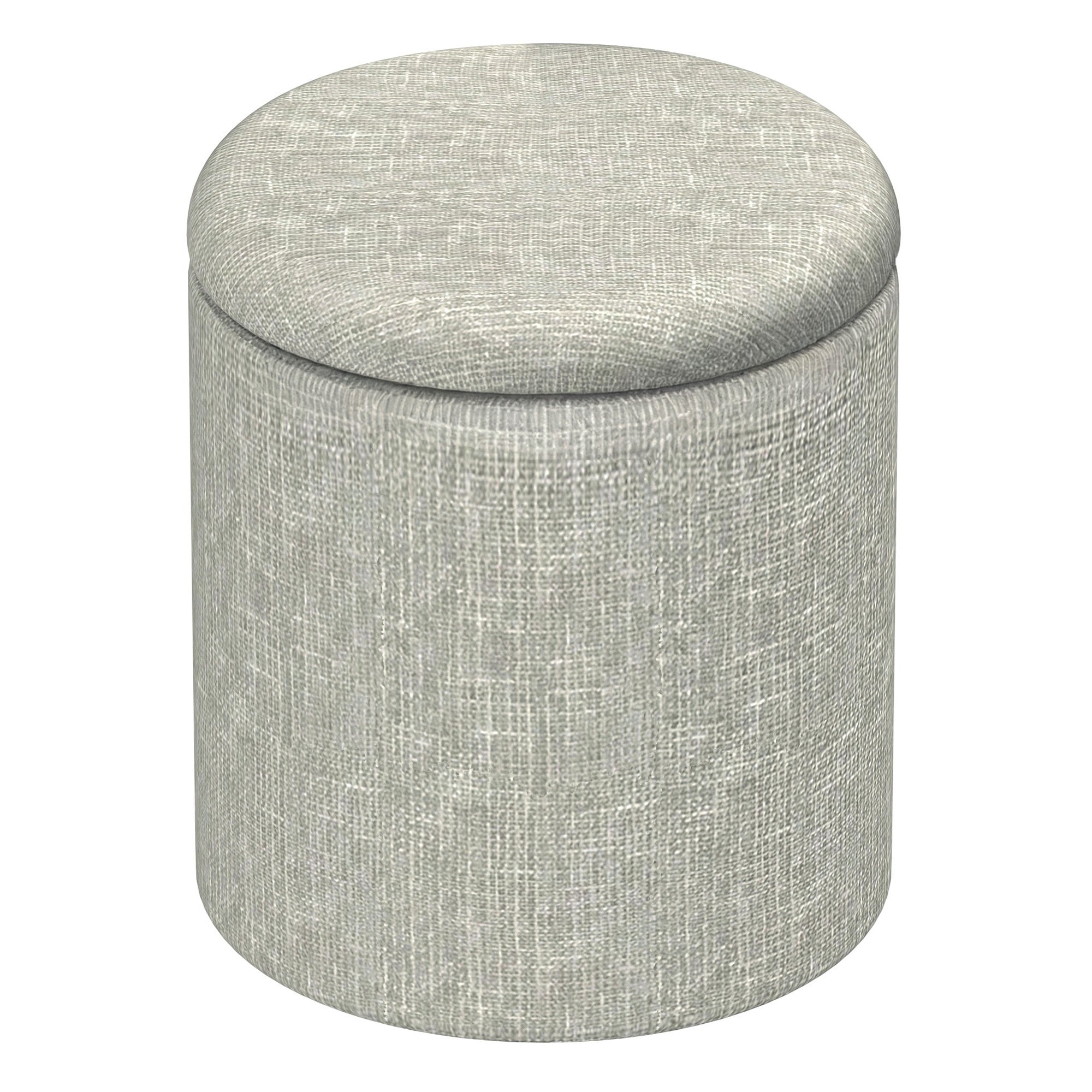 Twyla Round Storage Ottoman - Sage Chenille Fabric-DECOROLALA