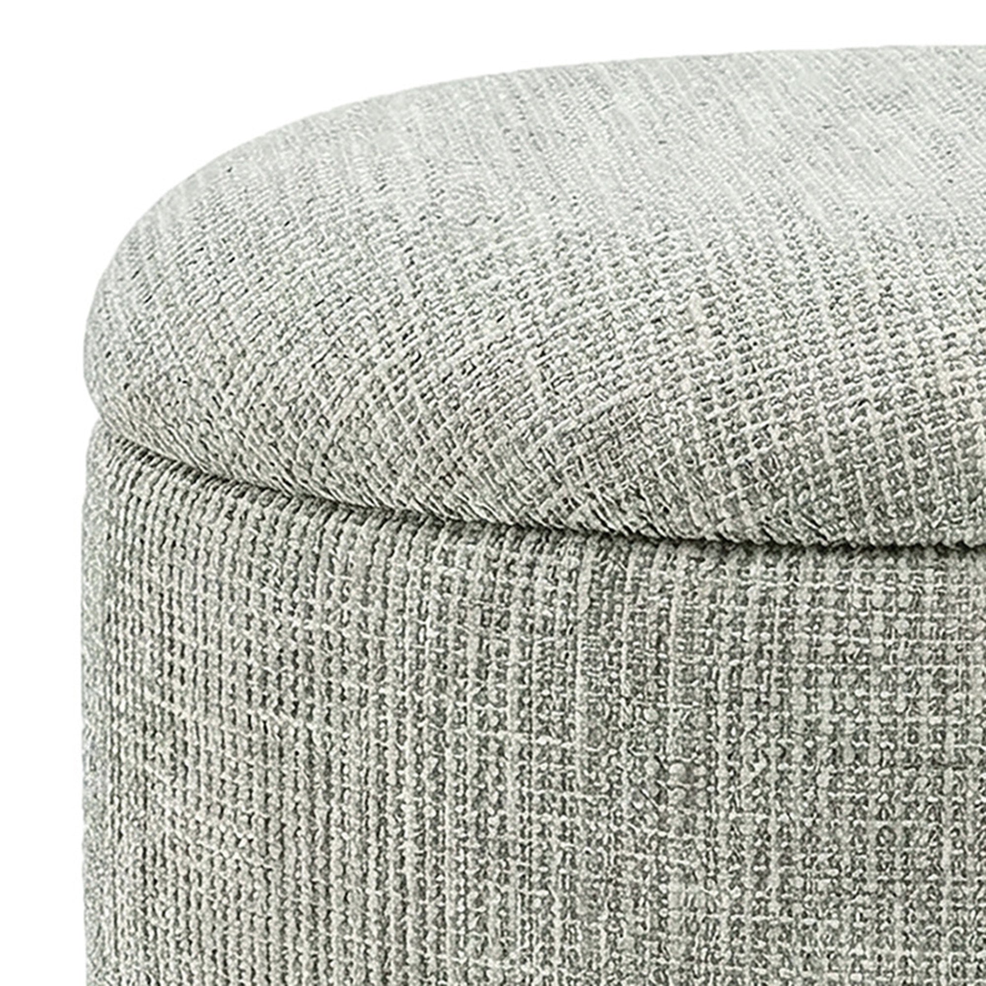 Twyla Round Storage Ottoman - Sage Chenille Fabric-DECOROLALA
