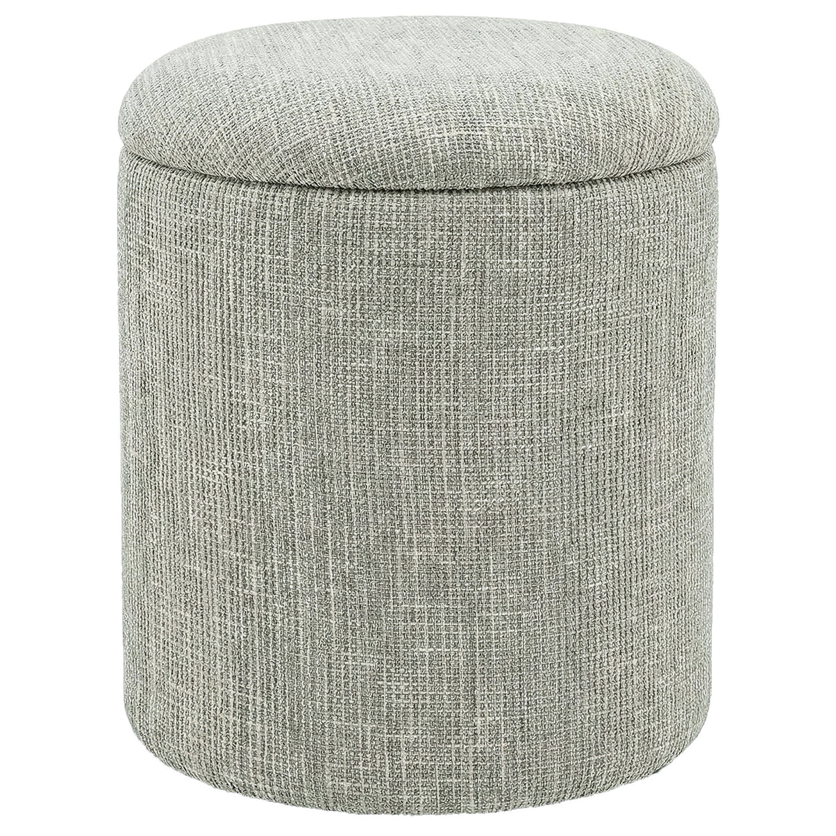 Twyla Round Storage Ottoman - Sage Chenille Fabric-Storage Ottomans-DECOROLALA