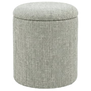 Twyla Round Storage Ottoman - Sage Chenille Fabric-DECOROLALA