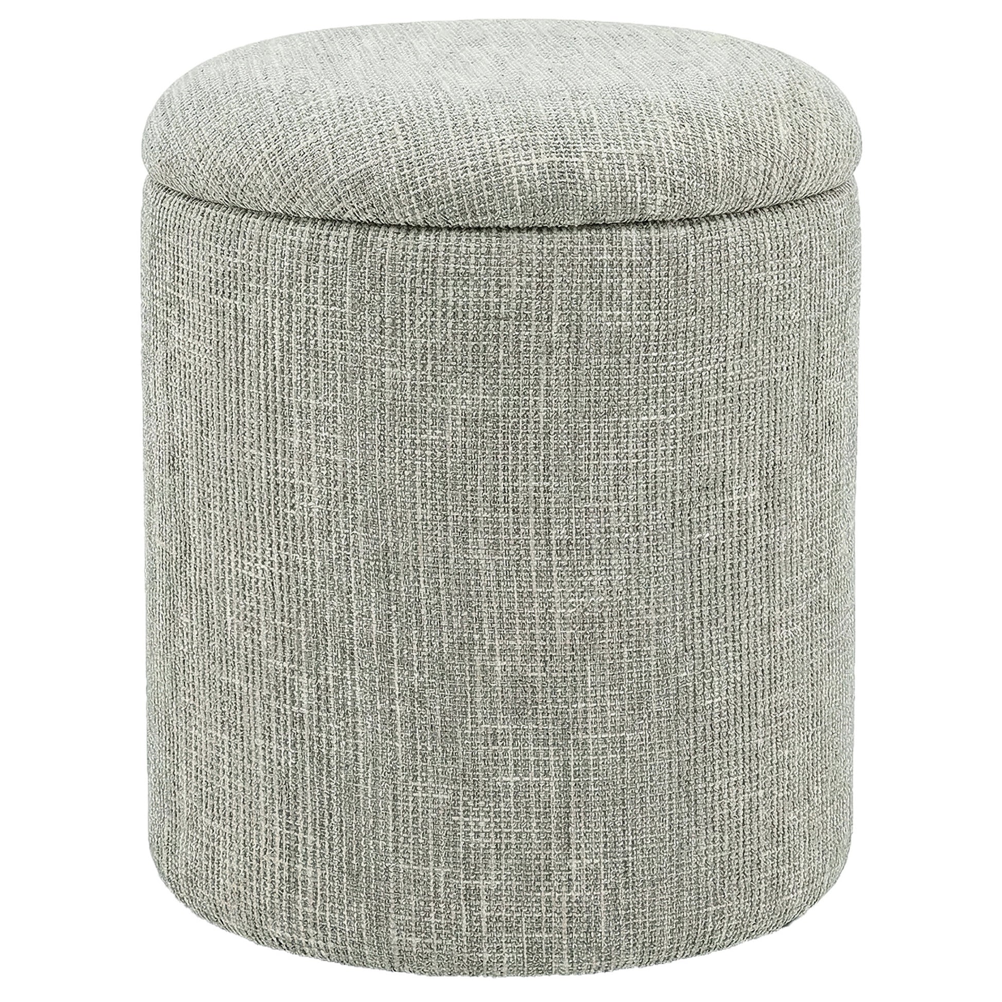 Twyla Round Storage Ottoman - Sage Chenille Fabric-DECOROLALA