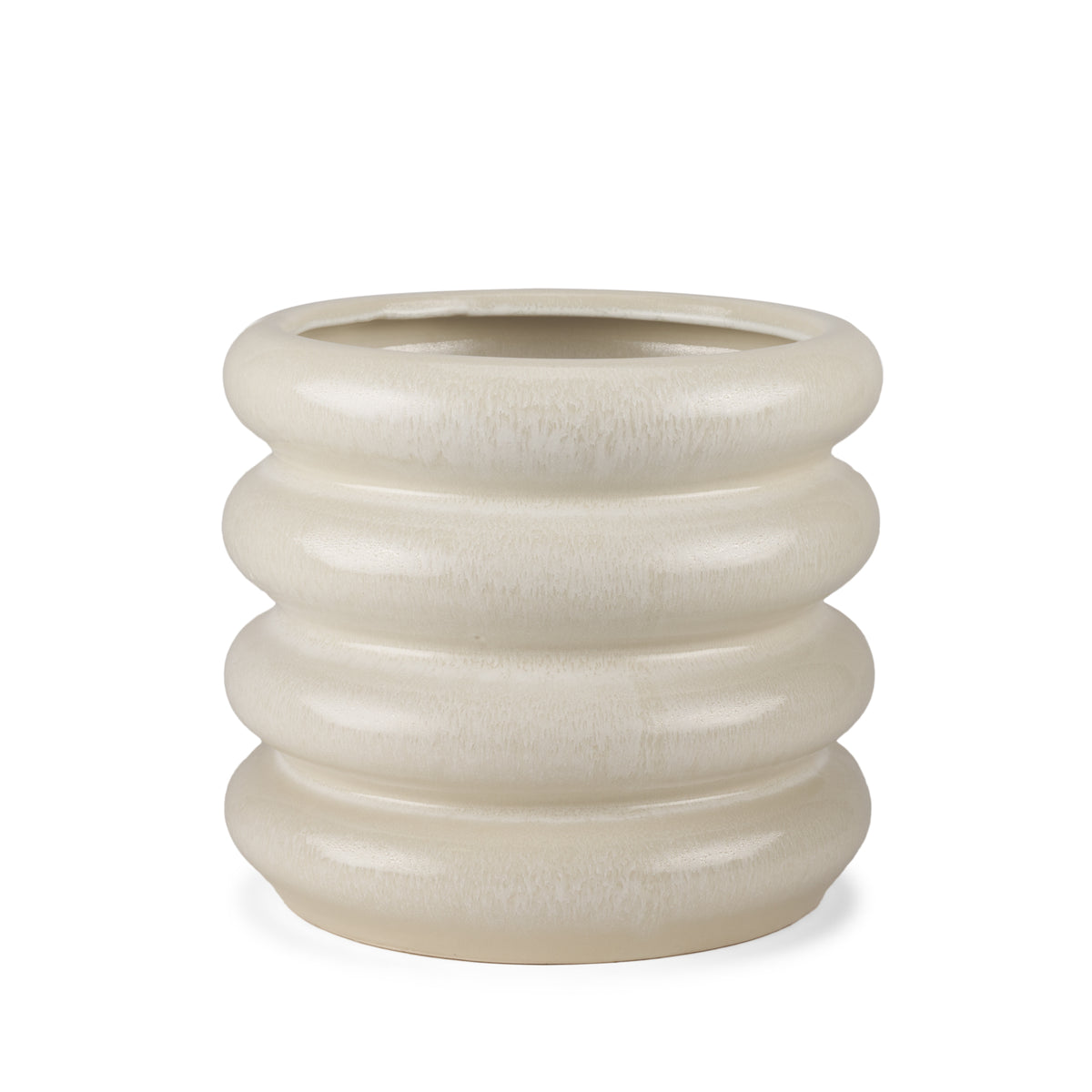 Twyla Short Cream Glazed Floor Vase-Vase-DECOROLALA