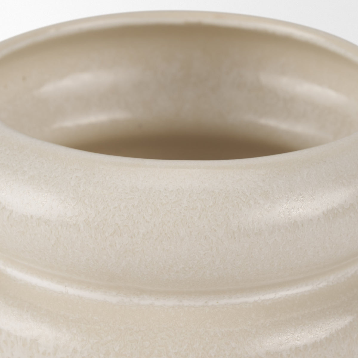 Twyla Short Cream Glazed Ring Pot-Vase-DECOROLALA