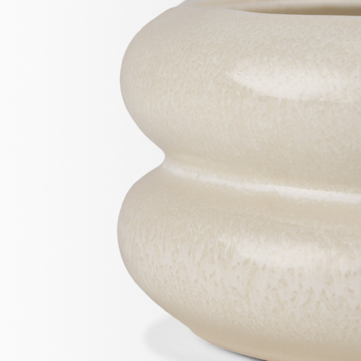 Twyla Short Cream Glazed Ring Pot-Vase-DECOROLALA