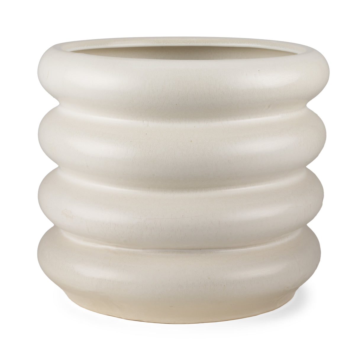 Twyla Tall Cream Glazed Floor Ceramic Vase-Vase-DECOROLALA