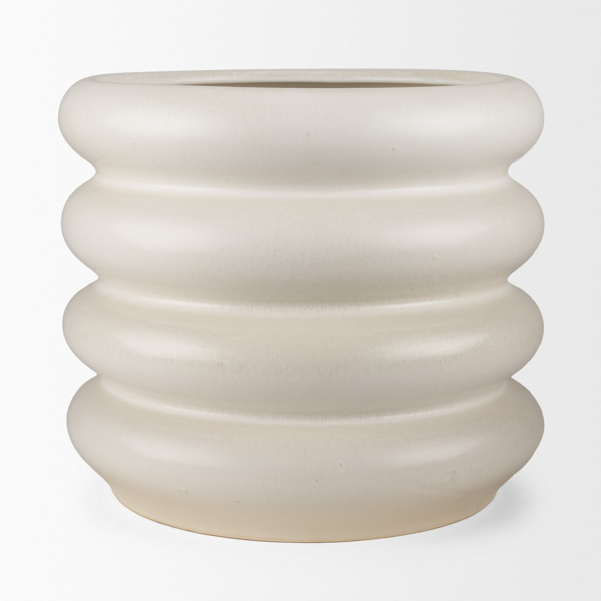 Twyla Tall Cream Glazed Floor Ceramic Vase-Vase-DECOROLALA