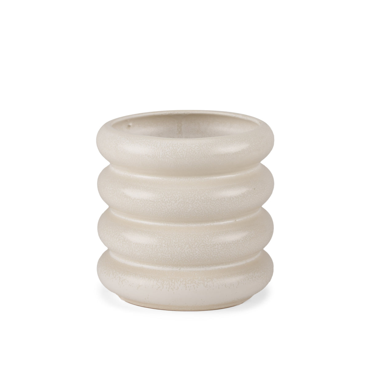 Twyla Tall Cream Glazed Ring Pot-Vase-DECOROLALA