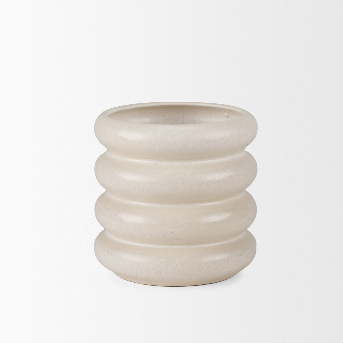 Twyla Tall Cream Glazed Ring Pot-Vase-DECOROLALA