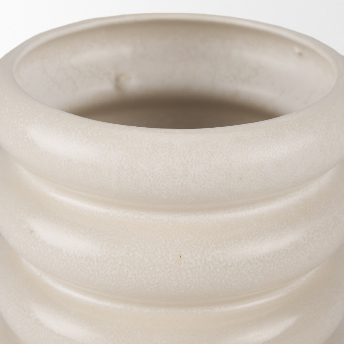 Twyla Tall Cream Glazed Ring Pot-Vase-DECOROLALA