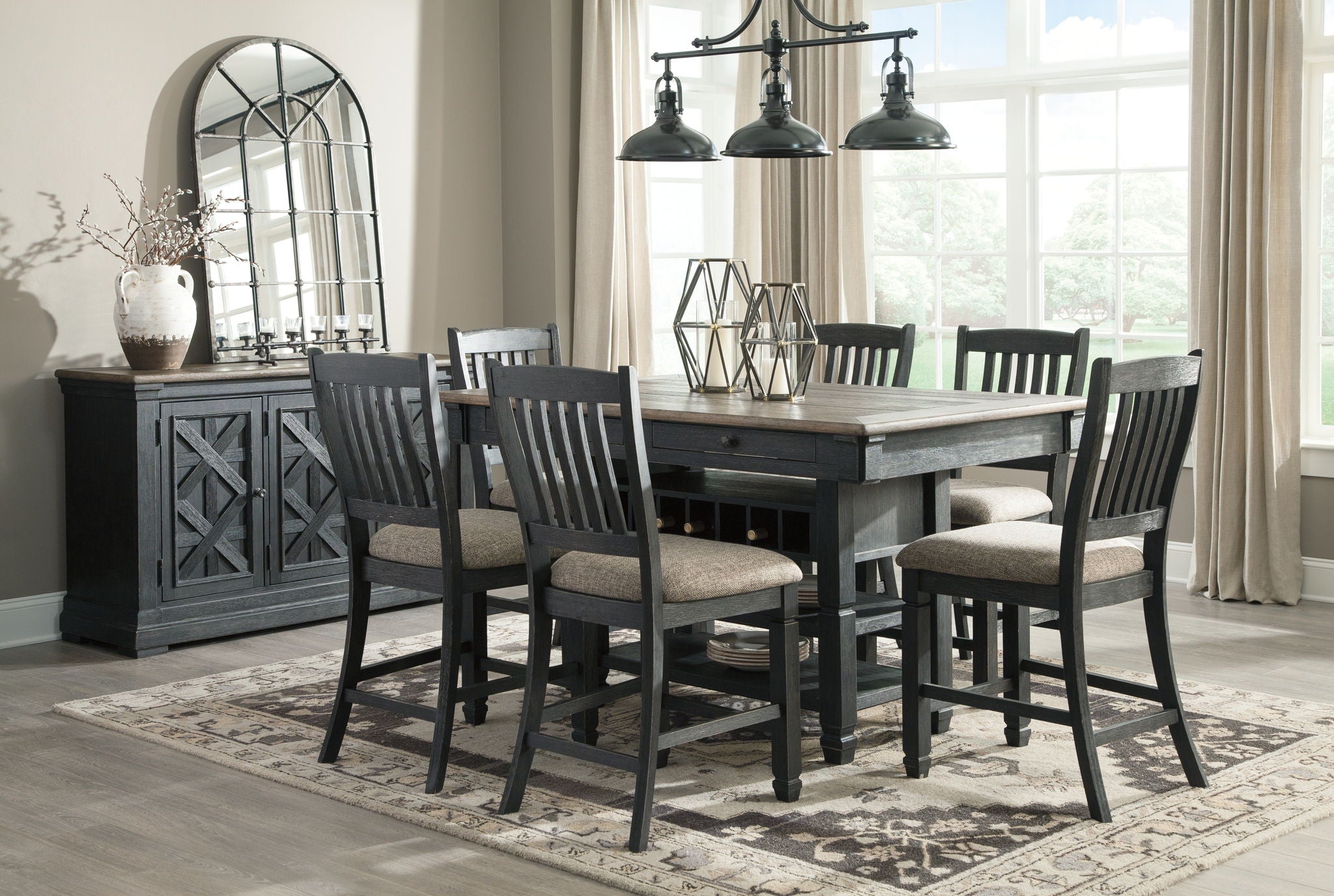 Tyler Creek Dining Room Server - Black/Gray-Servers-DECOROLALA