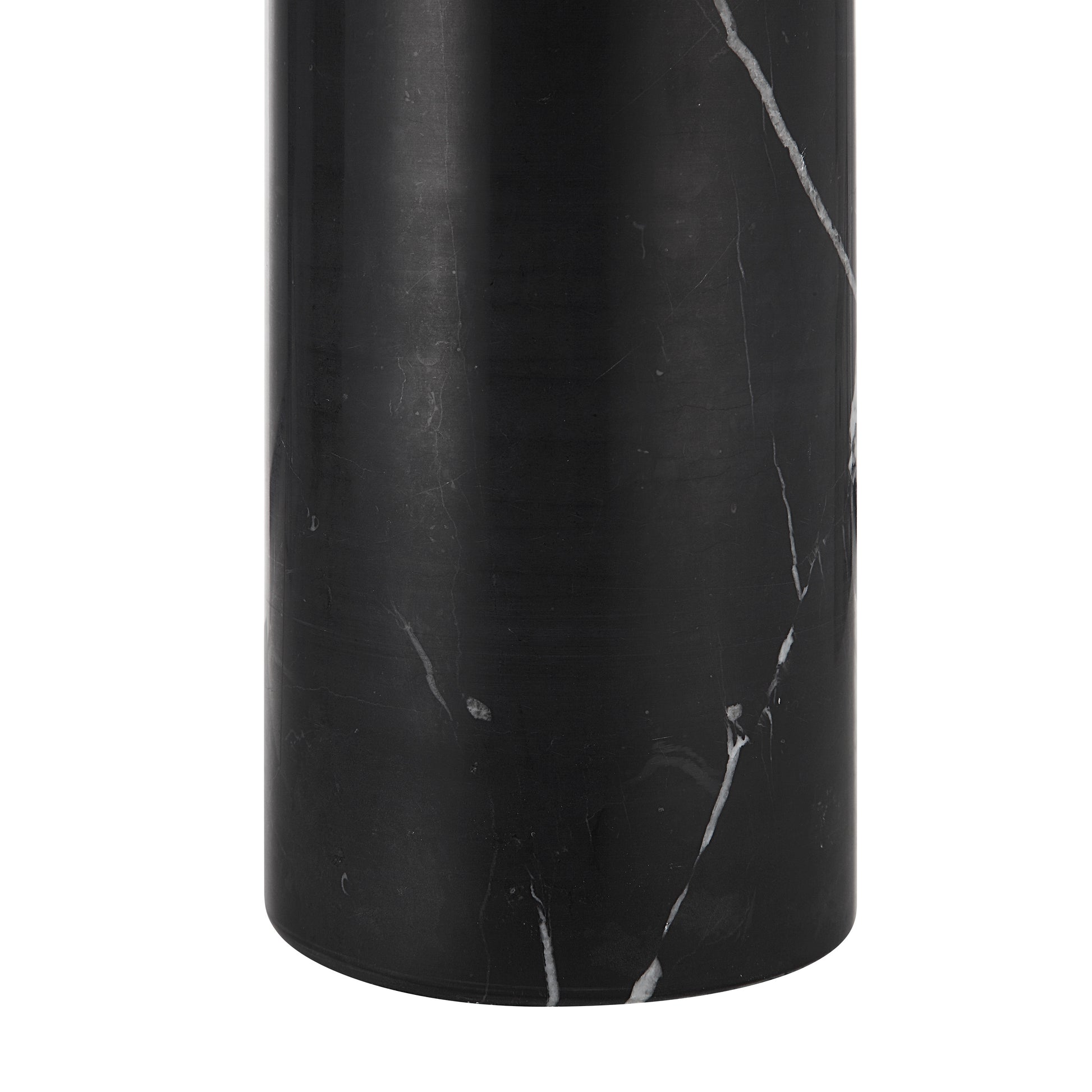 Tyne 25" Tall Matte Black Iron Table Lamp with Linen Shade-Table Lamp-DECOROLALA