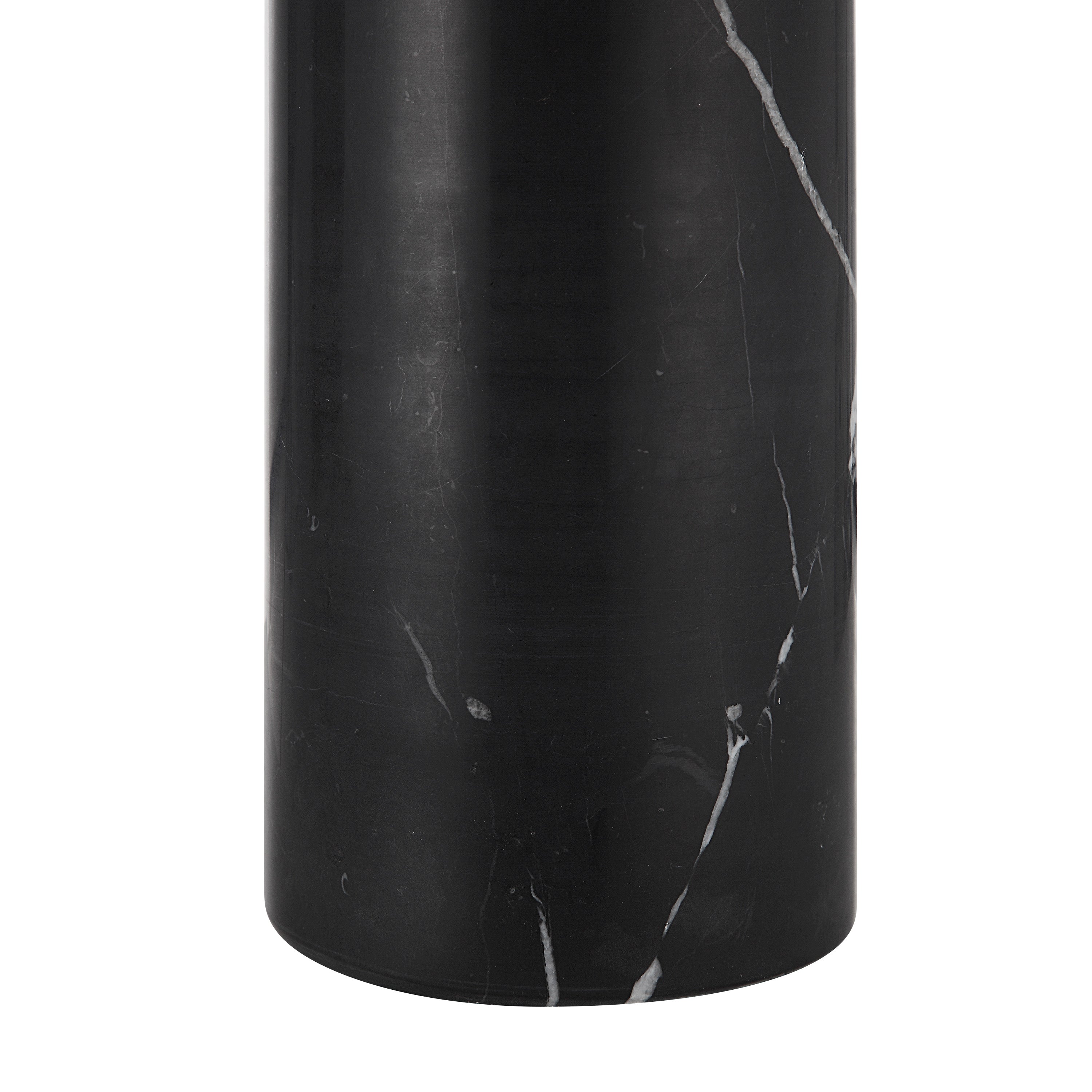 Tyne 25" Tall Matte Black Iron Table Lamp with Linen Shade-Table Lamp-DECOROLALA